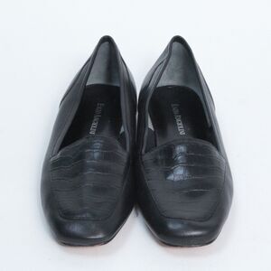 Enzo Angiolini Liberty Women's Black Leather Square Toe Ballet Flats Size 8M